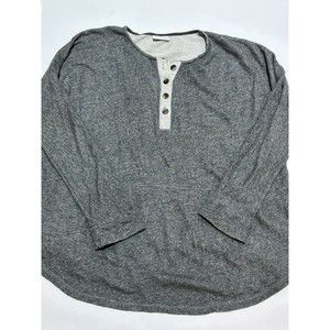 Soft Surroundings Button Top Shirt Womens 2XL Long Sleeve‎ Heathered Knit Grey